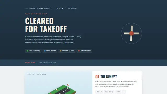 Screenshot of Isometric Take-Off Mini Golf Course Concepts